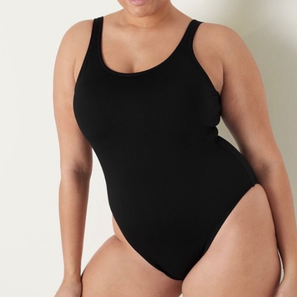 Victoria’s Secret PINK One-Piece Swimsuit Black Active Bathing Suit XL